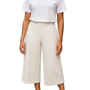 Eileen Fisher Culottes Cropped Wide Leg Pants Cream Ivory Size XXS